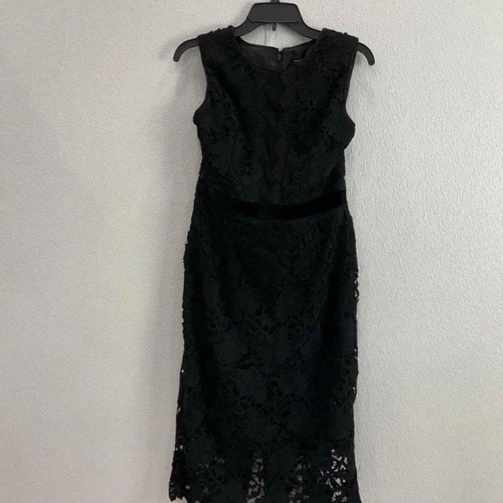 White House Black Market Black Lace Midi Dress NWT $200